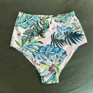 New High Waisted Tropical Bikini Bottom